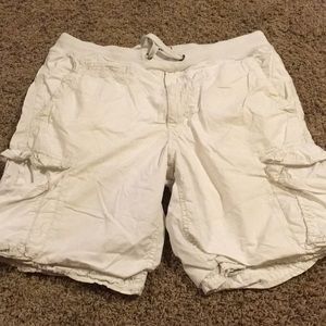 All white really comfy white cargo shorts